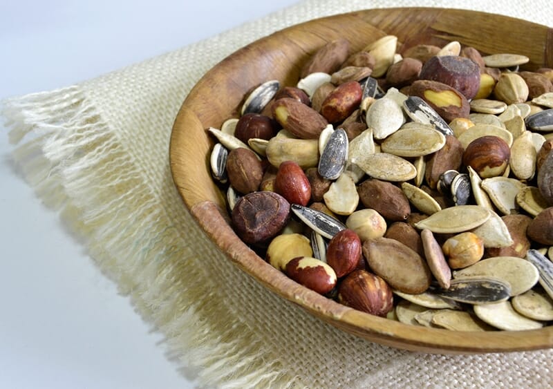 assorted dry nuts in a bowl