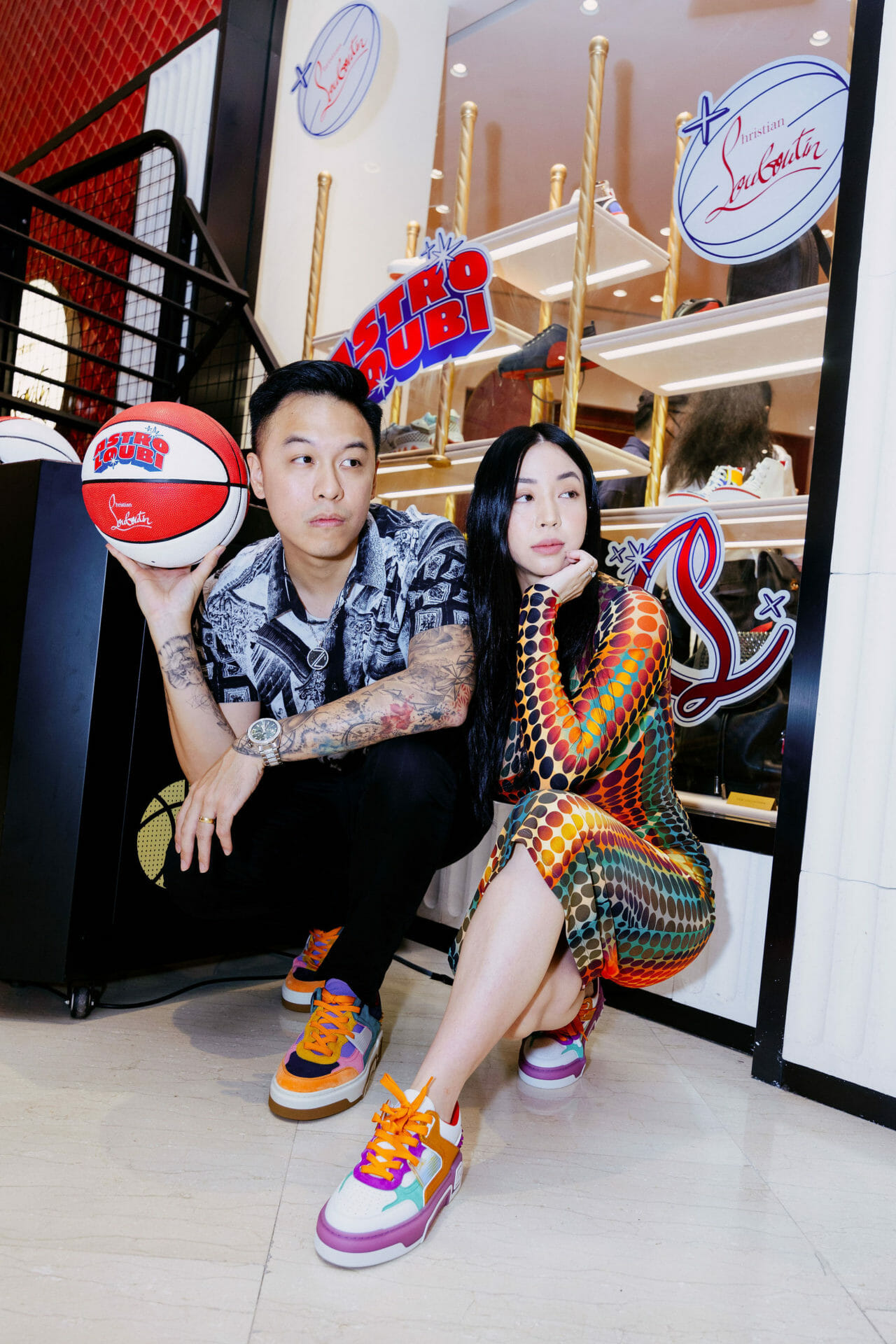 christian louboutin astroloubi event jon chua and amanda chang