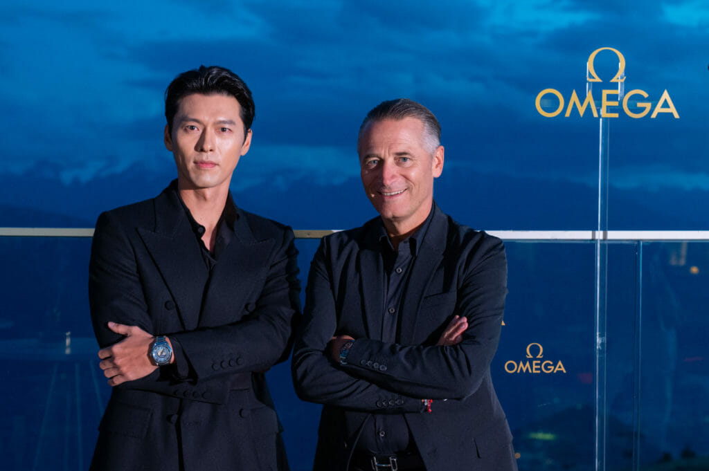 omega masters gala event 2023 hyun bin & raynald aeschlimann