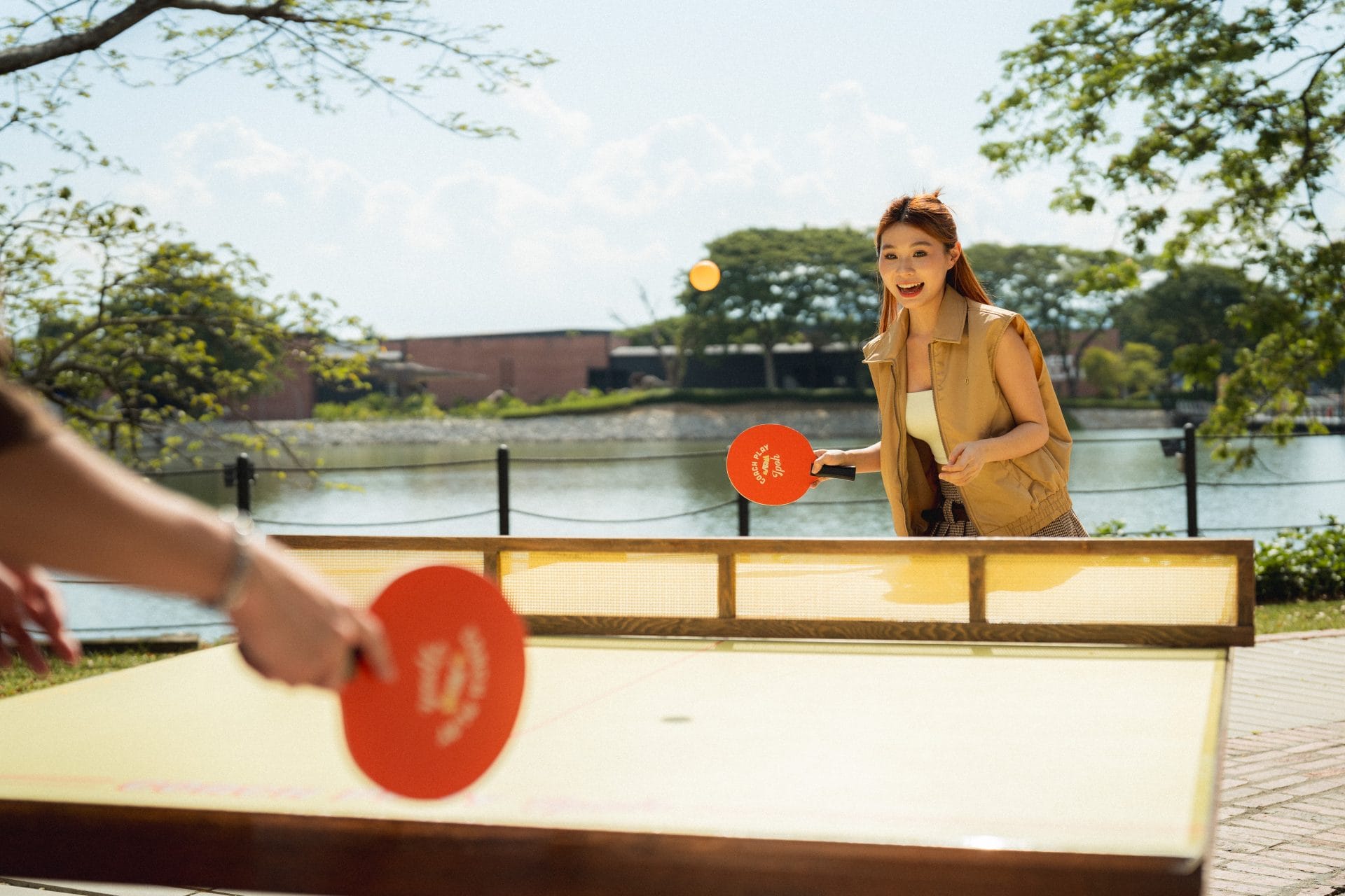 guest participating in the tennis table