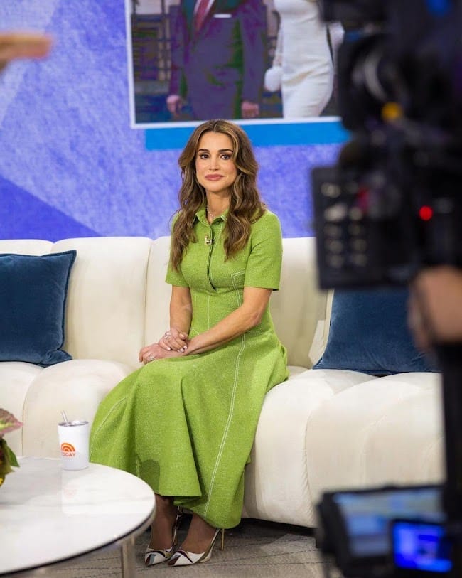 queen rania green dress