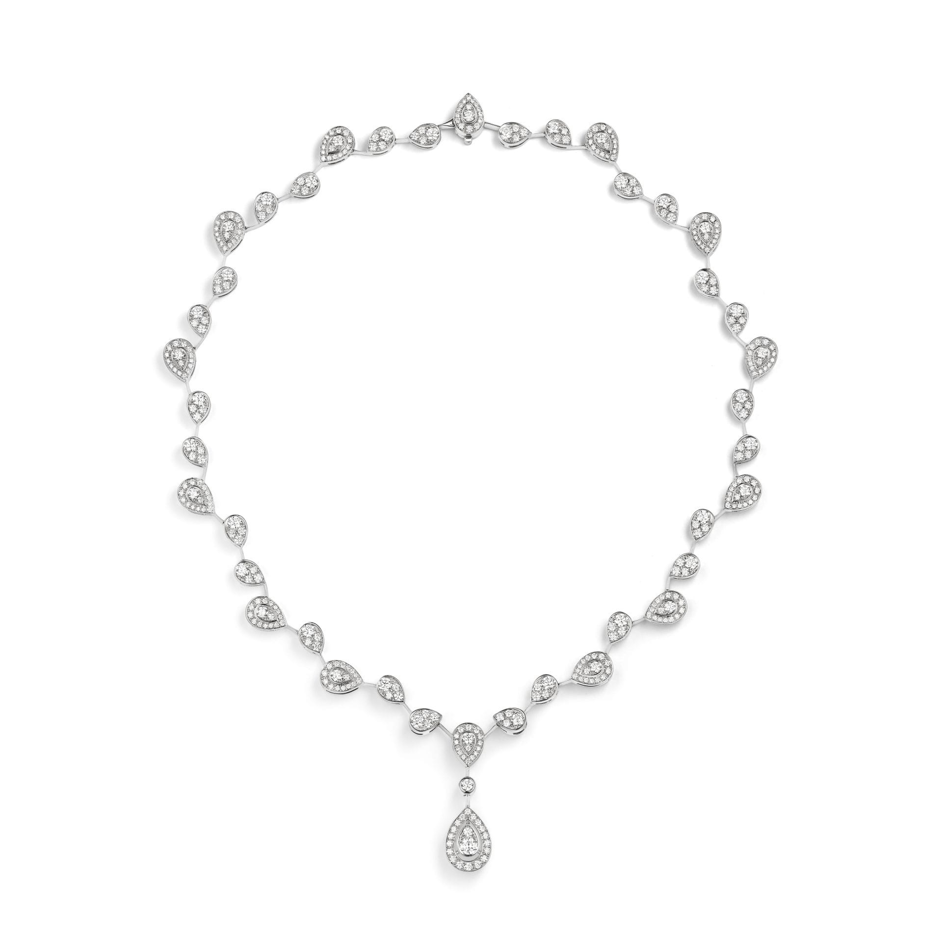 joséphine aigrette impériale necklace in white gold, paved with brilliant cut diamonds 02