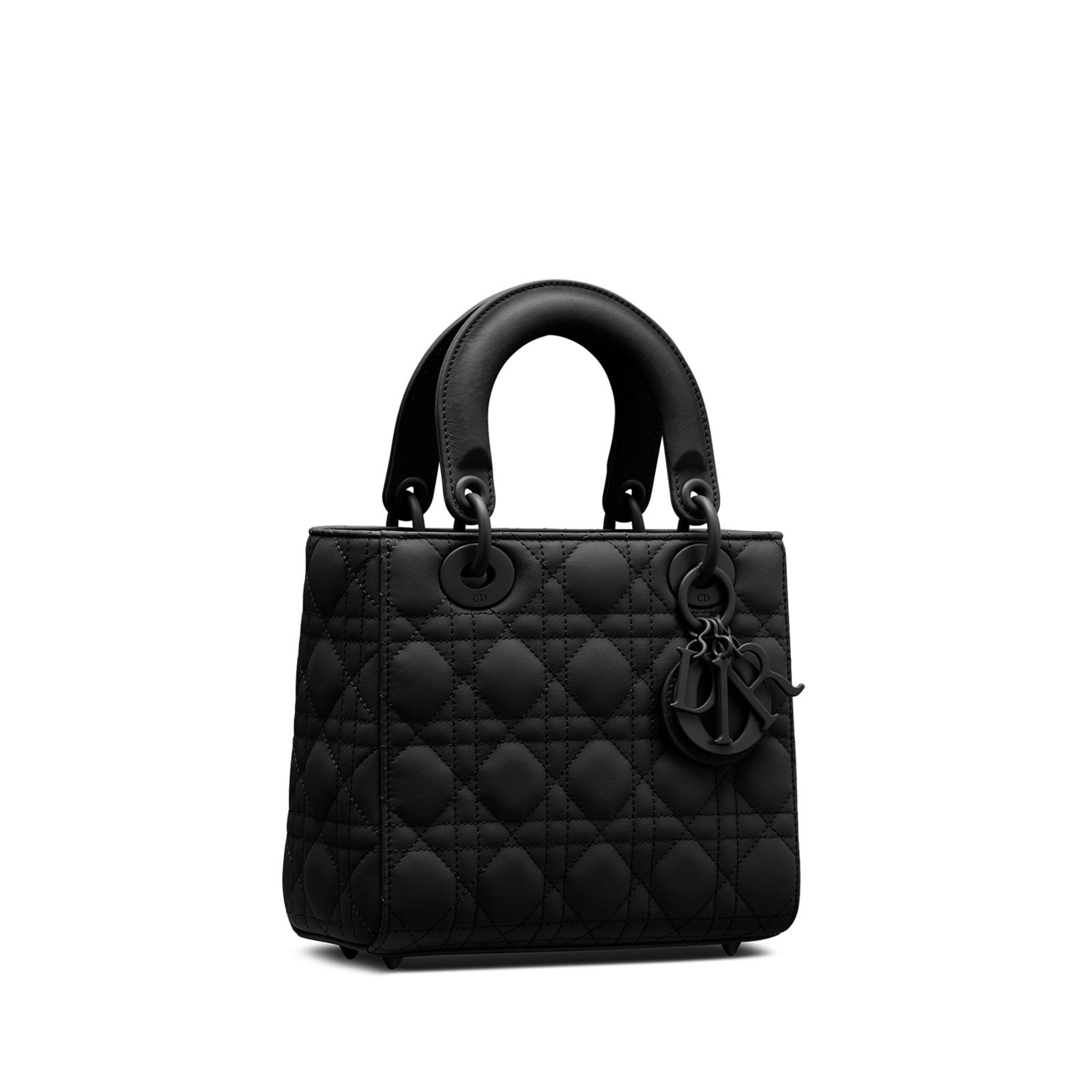 small lady dior bag in black ultramatte cannage calfskin m0538sloim989