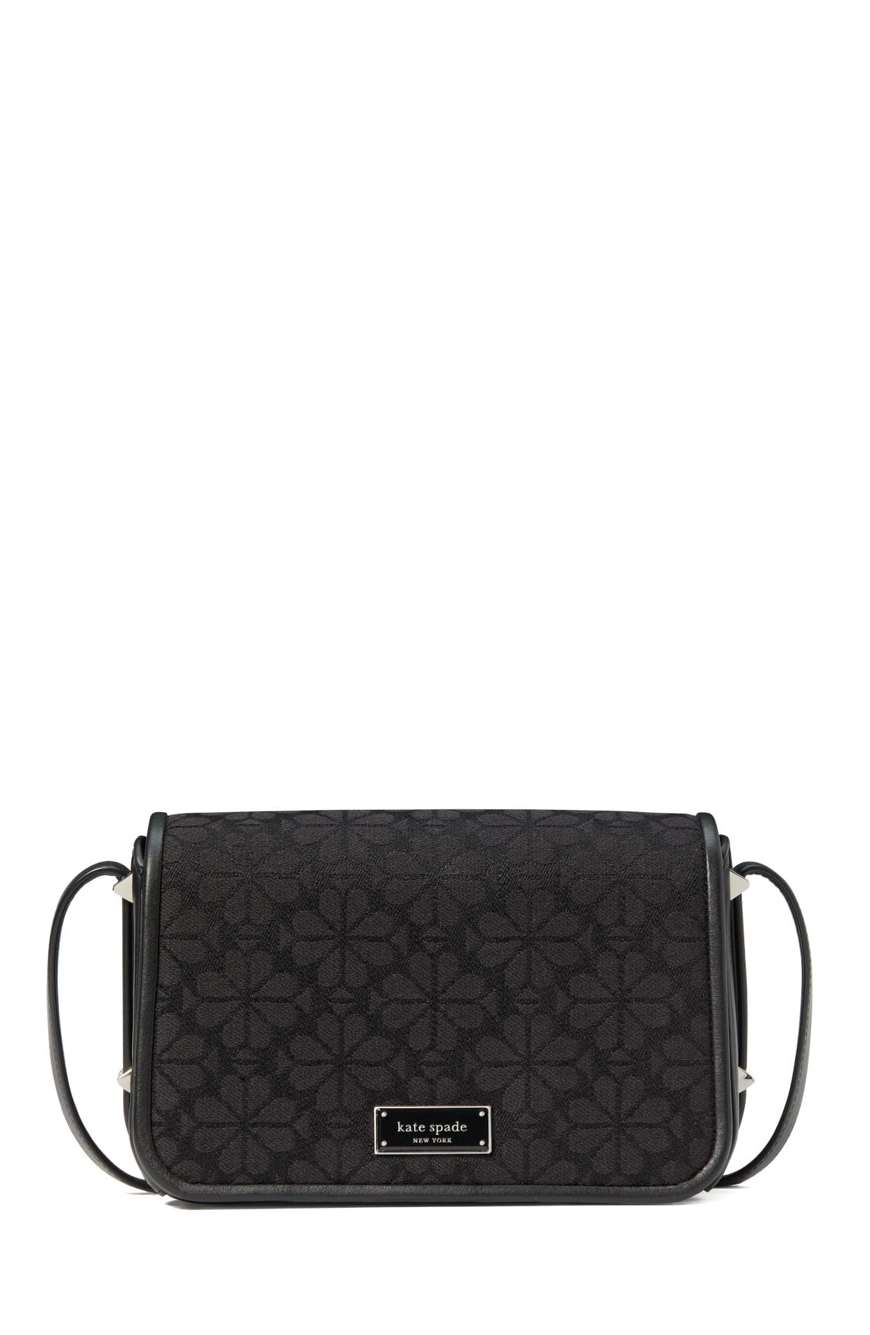 spade flower jacquard small flap crossbody