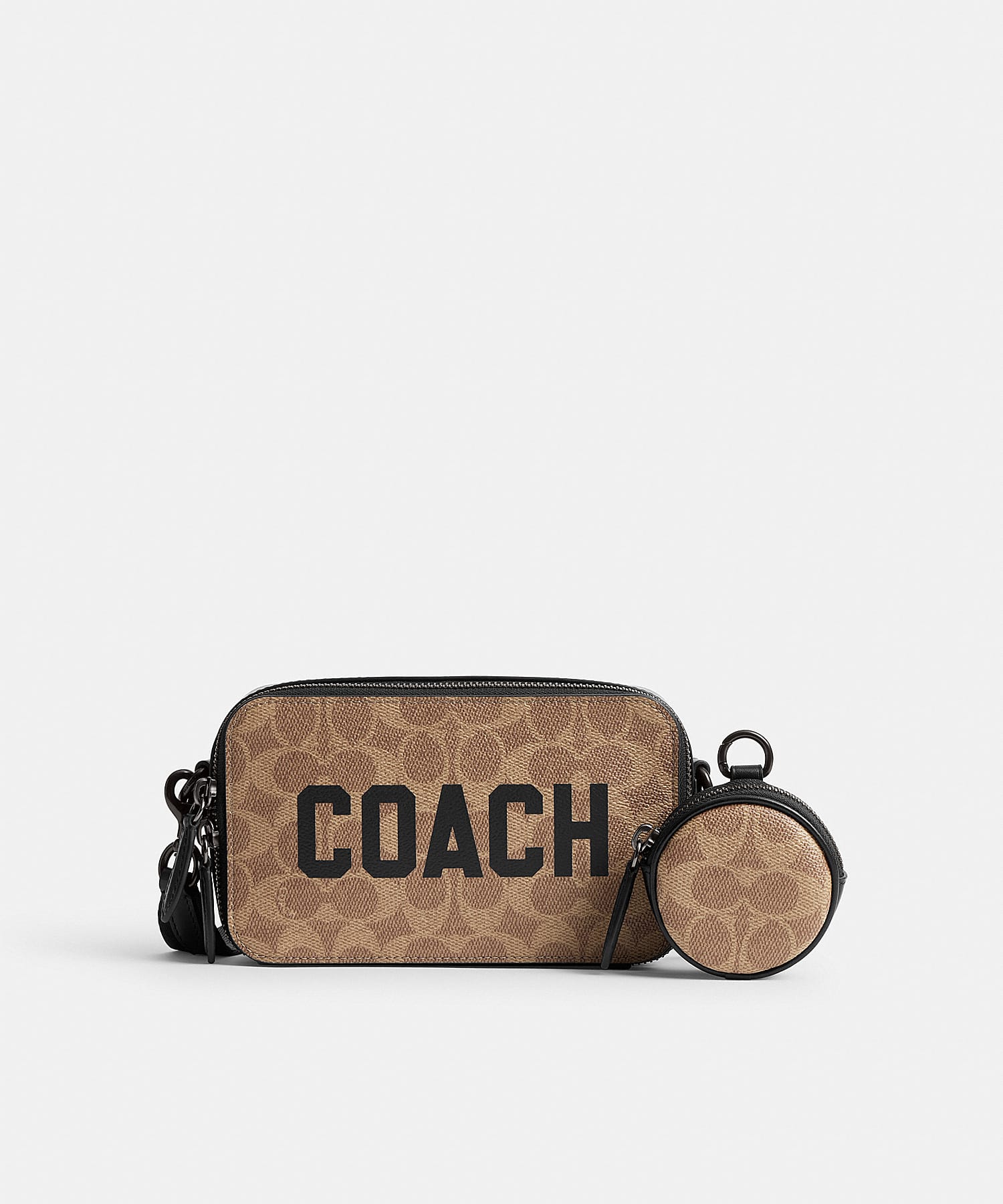 charter slim crossbody in signature with coach graphic front