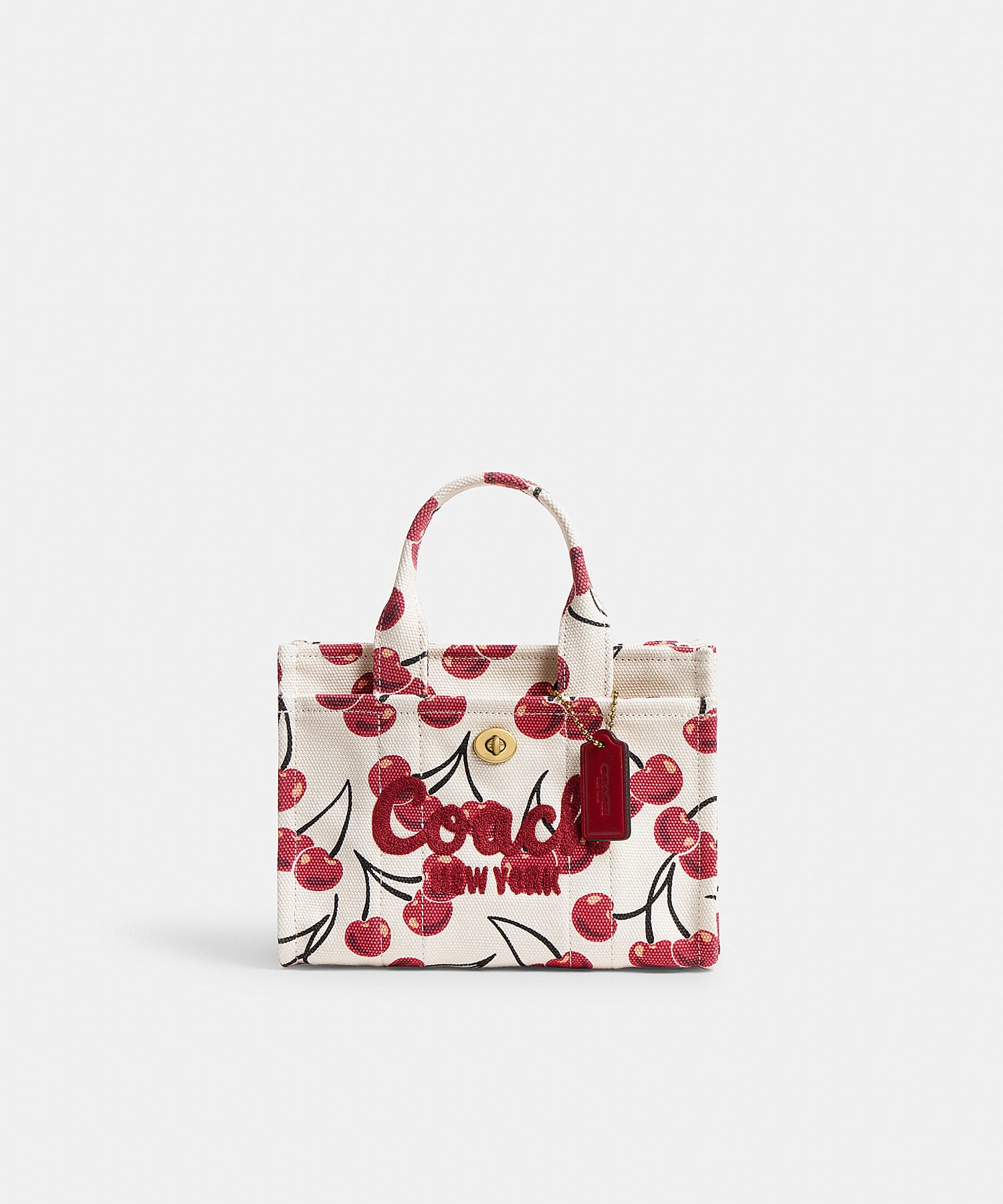 cherry printed canvas cargo tote 20