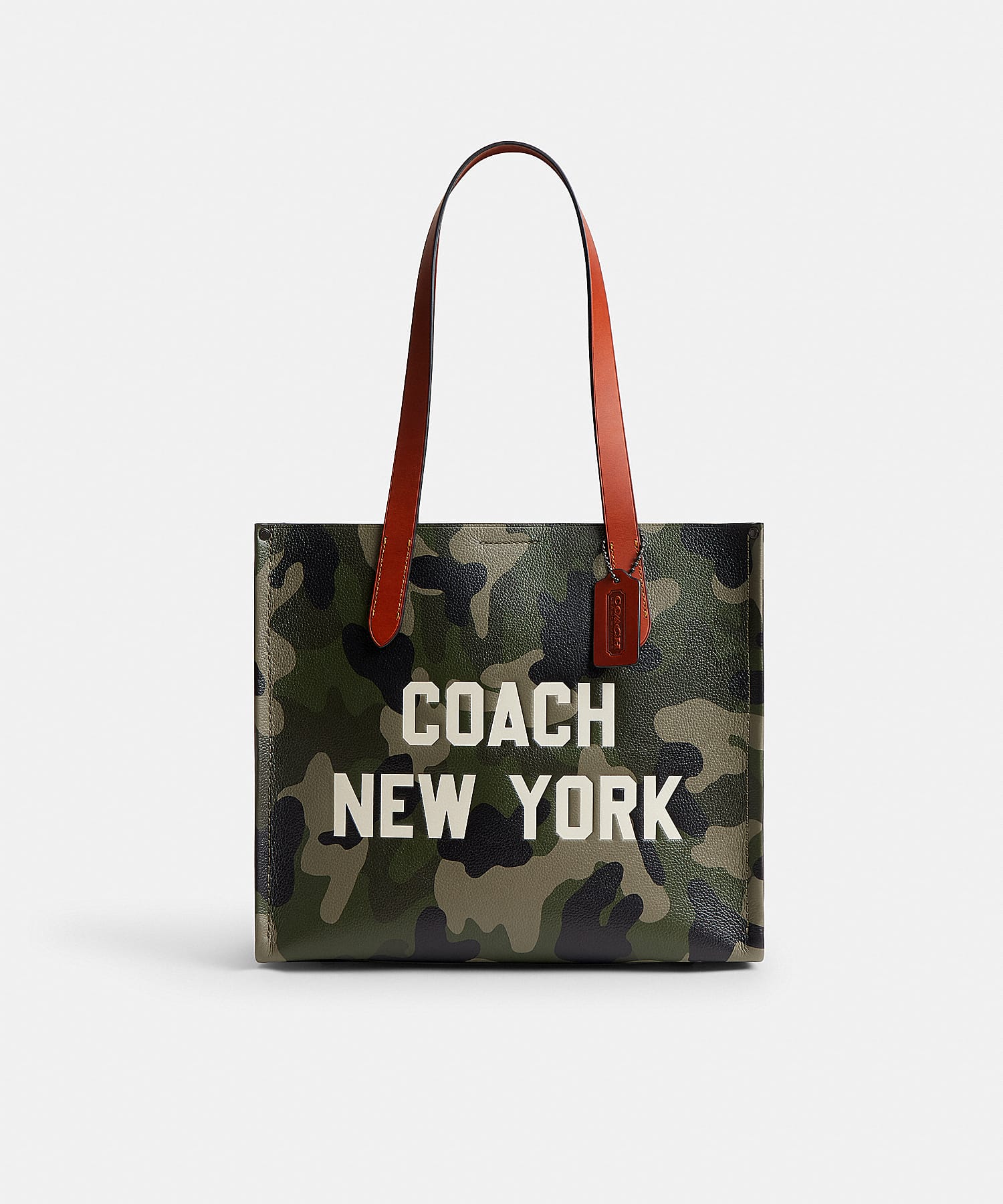 relay tote 34 with coach graphic in camo