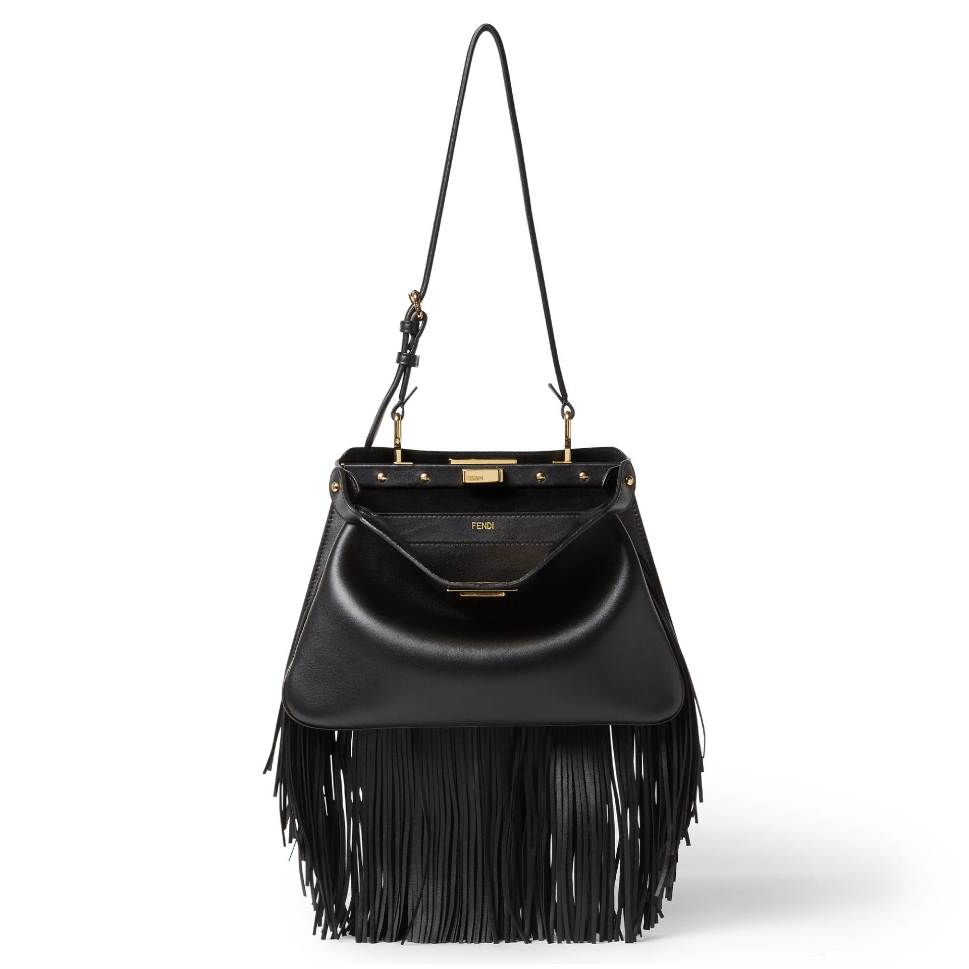 fendi peekaboo soft small w's ss25 black fringes 01