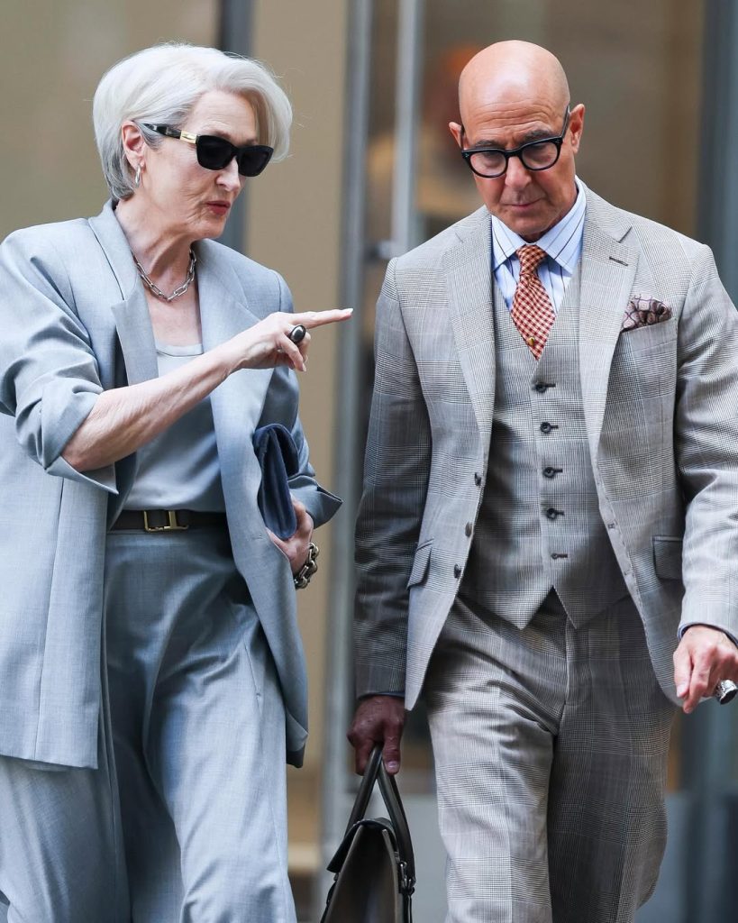 another batch of #thedevilwearsprada2 set photos has hit the grid—this time with a long awaited