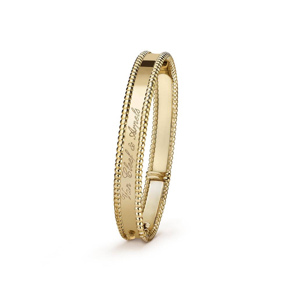 perlée signature bracelet, 18k yellow gold, small model.