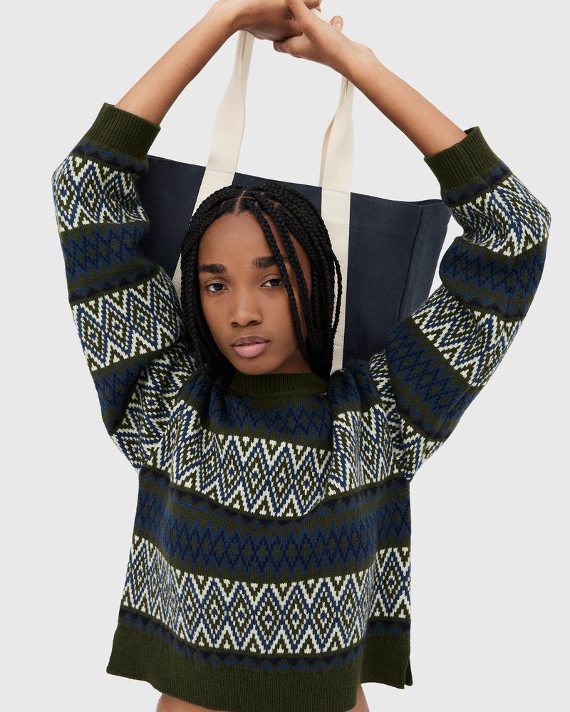 fairisle crew neck sweater olive uniqlo and jw anderson 2025 fall winter collection 2