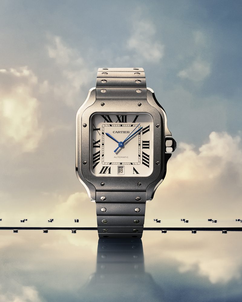puwa11677 santos de cartier santos watch ti press 24x30cm ww vi rvb
