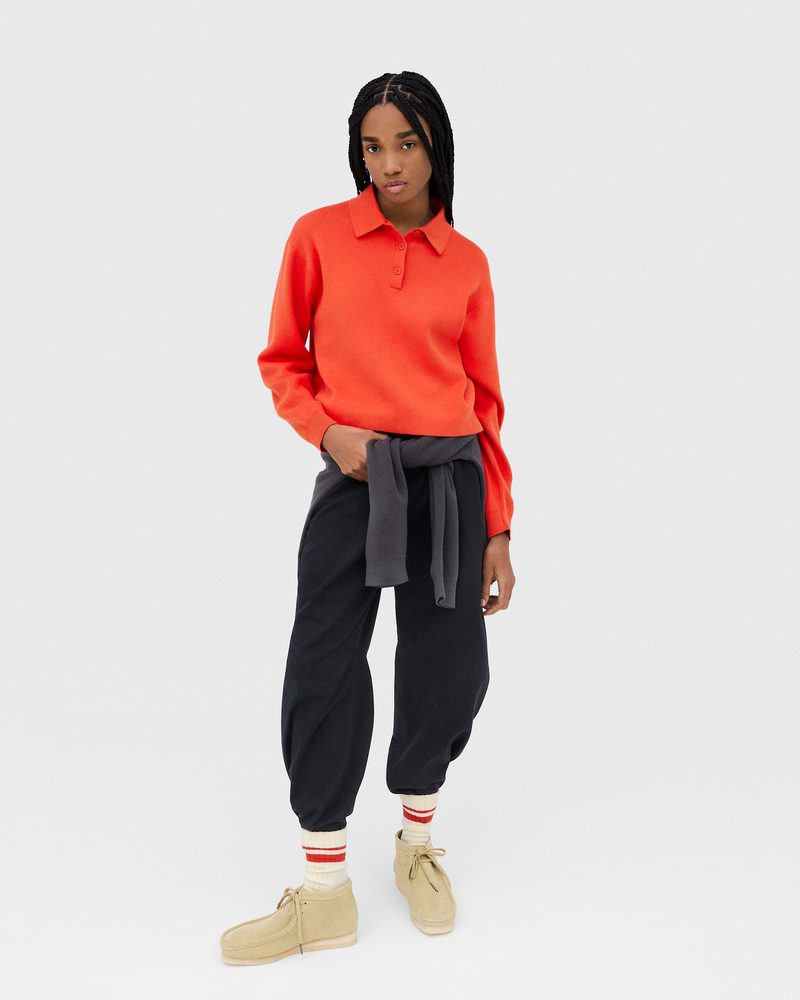 smooth cotton polo sweater red uniqlo and jw anderson 2025 fall winter collection (2)
