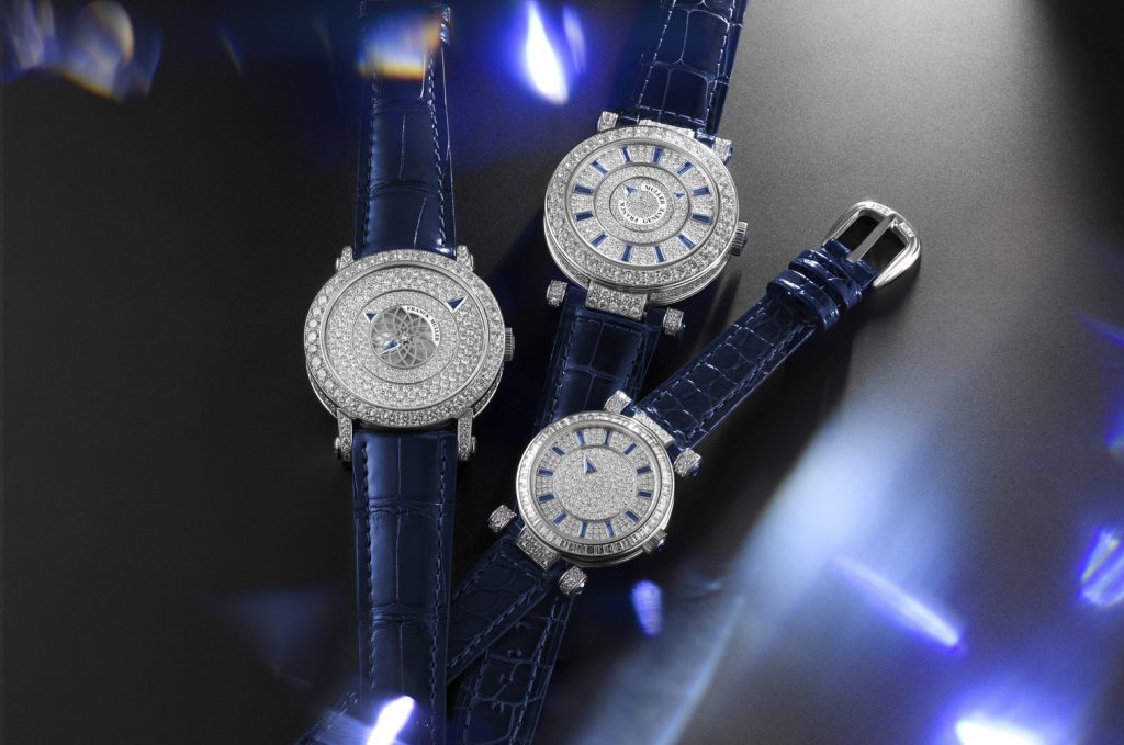 mystery baguette, double mystery & triple mystery (sapphire on white gold)