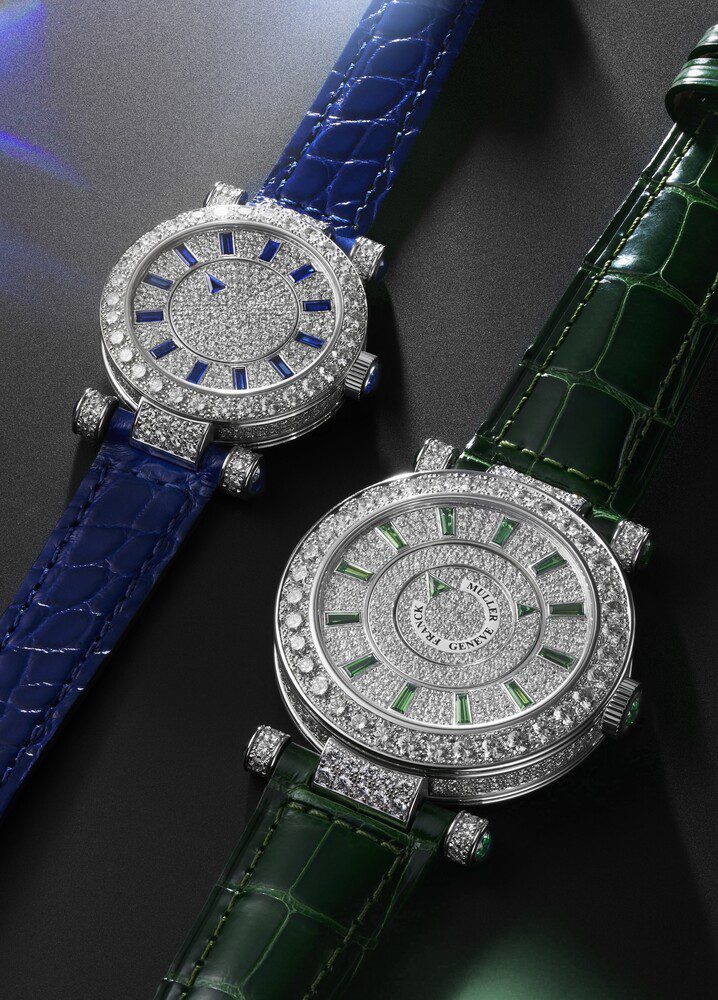 mystery (sapphire on white gold) & double mystery (emerald on white gold) cropped