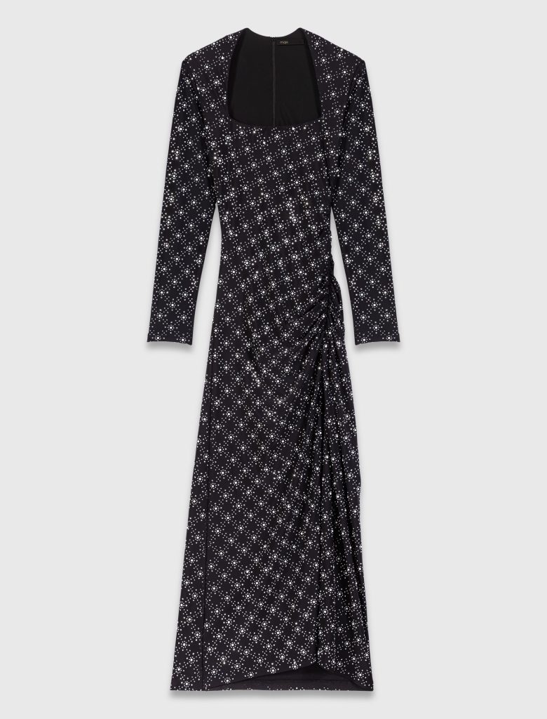beaded and rhinestone maxi dress maje mfpro04486 2517 f p rm2,690