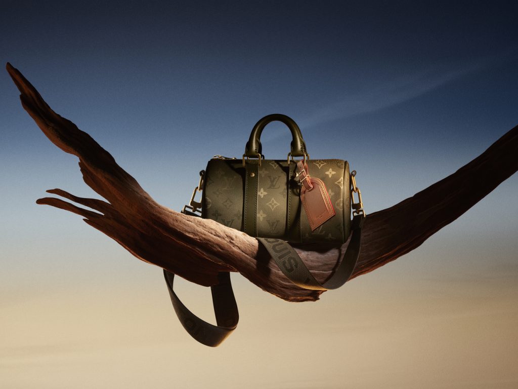 louis vuitton holiday 2025 campaign keepall 25 army green peter langer