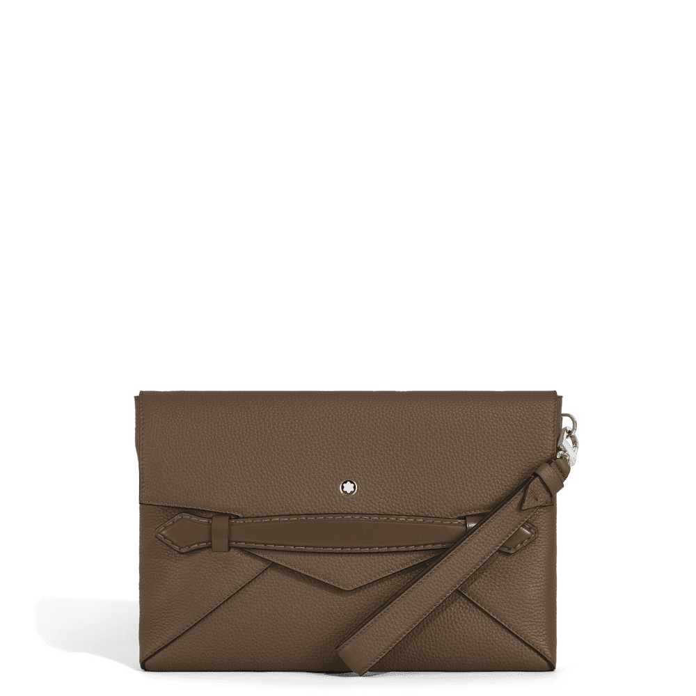 montblanc envelope clutch noisette