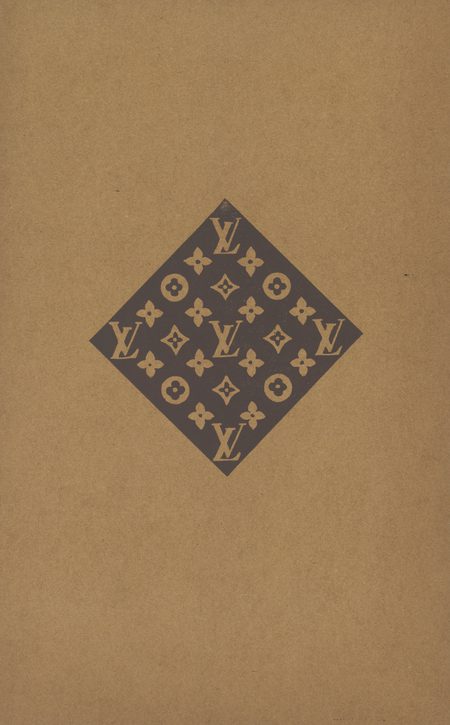 catalogue louis vuitton malles de commerce , ca. 1910 (dos de couverture) : losange reprenant les motifs de la toile monogram