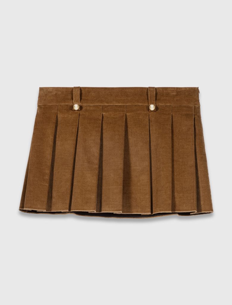 pleated corduroy mini skirt maje mfpju01527 0067 f p rm1,390