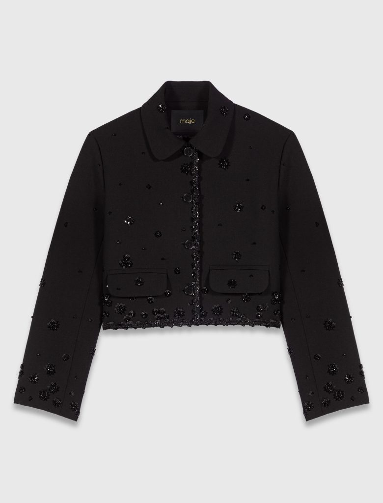 short embroidered jacket maje mfpve00745 2517 f p rm2,290
