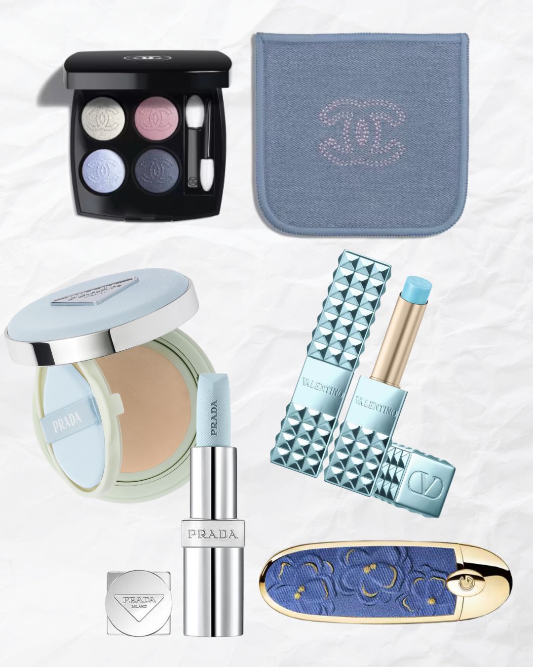 blue makeup items