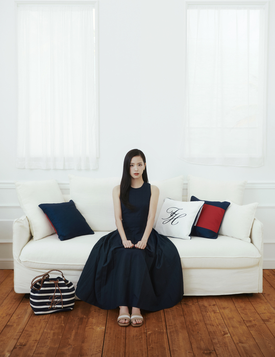 sp26 jisoo linen blend midi dress