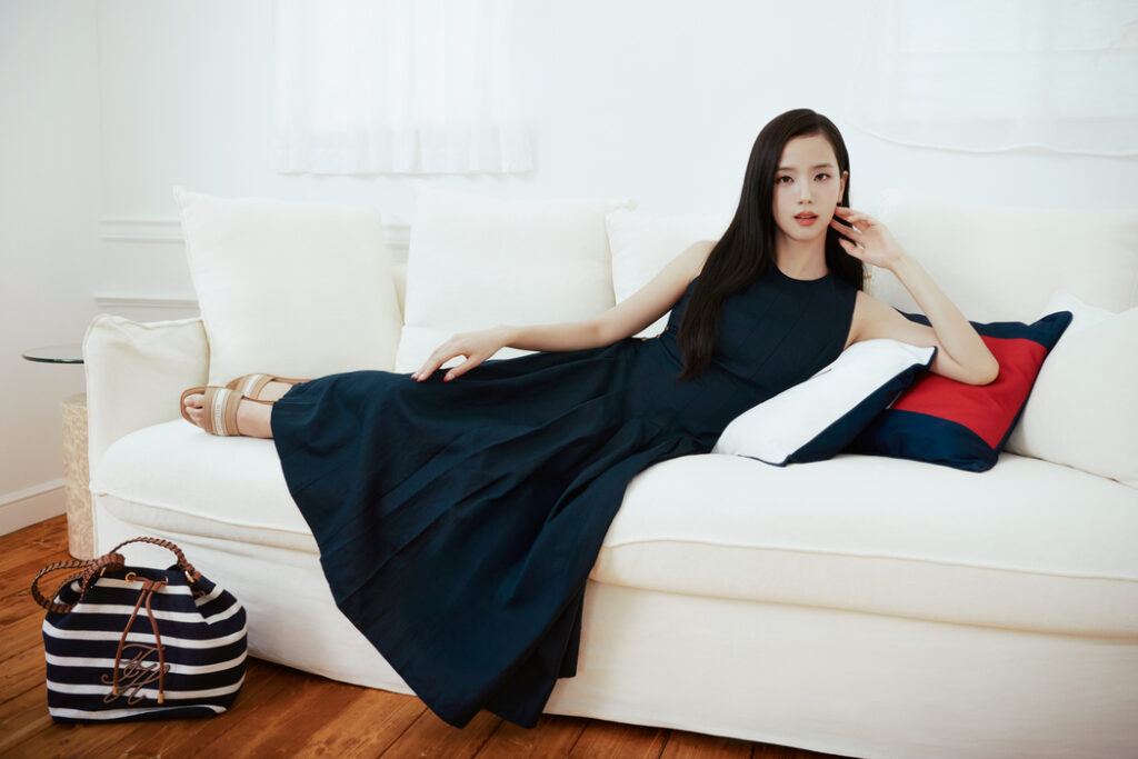 sp26 jisoo linen blend midi dress horizontal