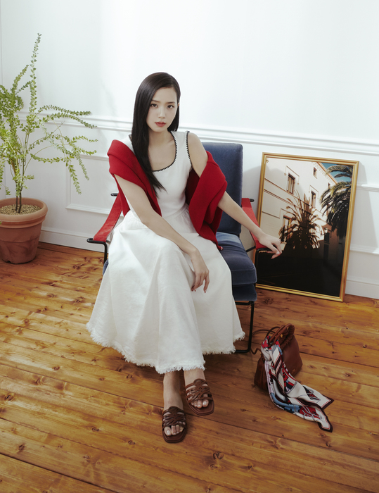 sp26 jisoo varsity cricket sweater chair