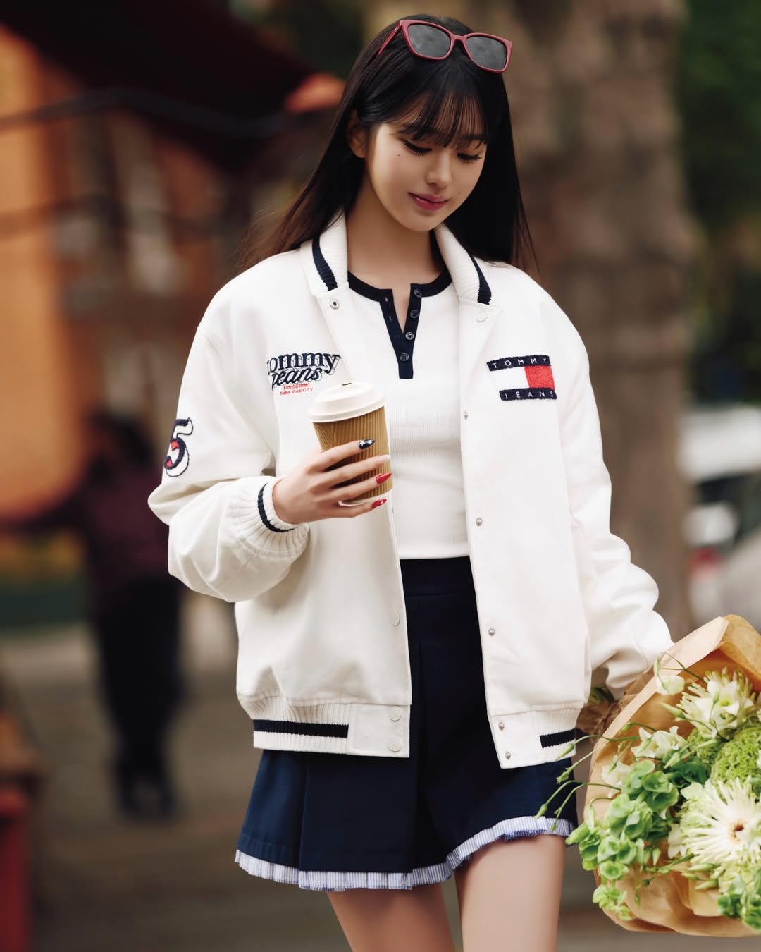 coffee run but make it fashion. we’re obsessed with jang won young in tommy jeans.@for everyoung