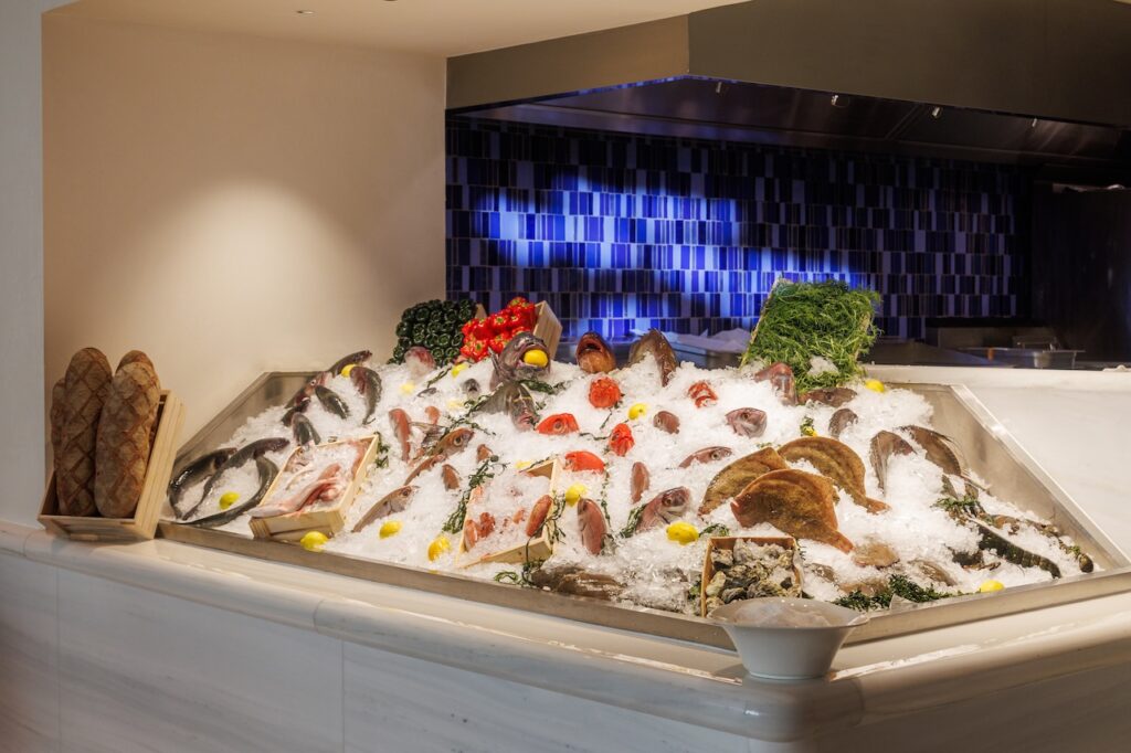 milos' signature fish market at the heart of the restaurant 1