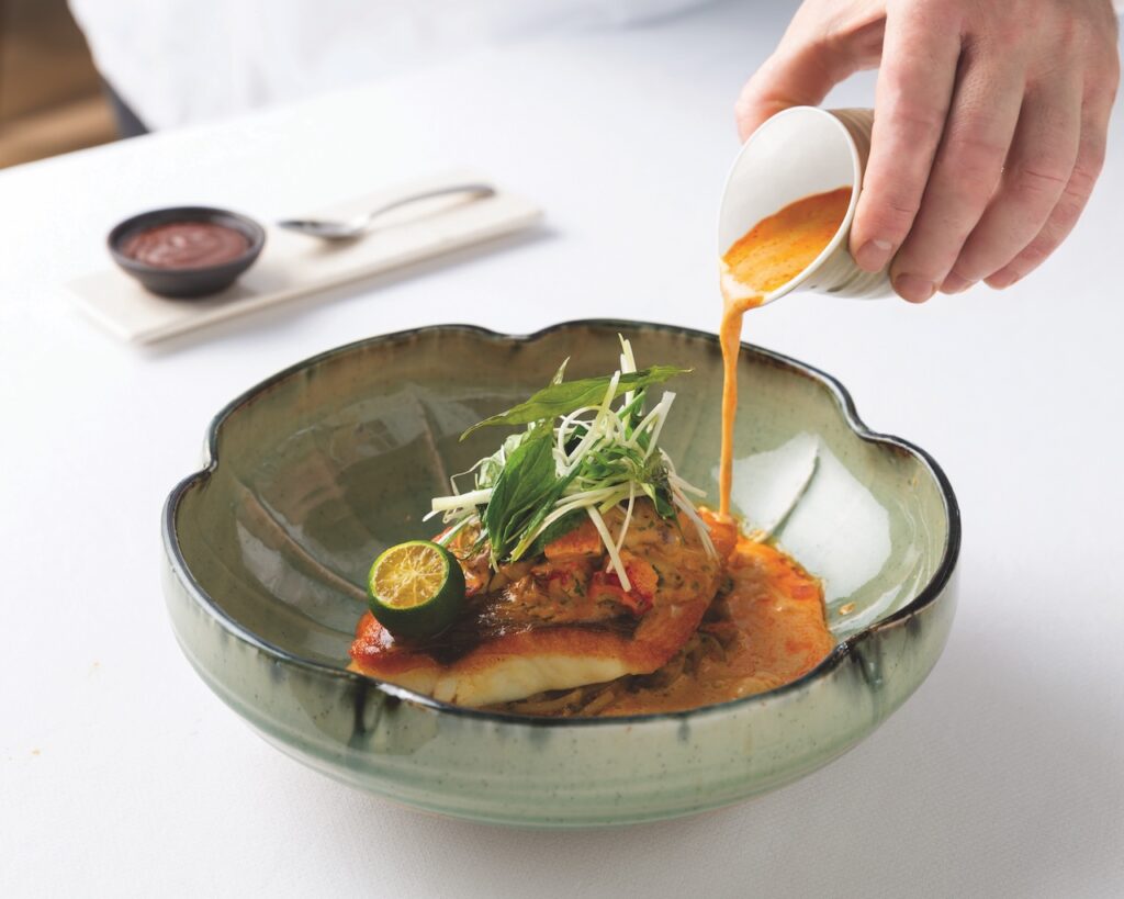 spago dining room by wolfgang puck japanese sea bream laksa