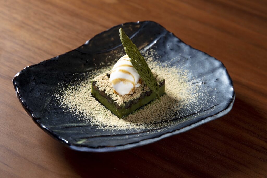 wakuda green tea and azuki bean terrine with lace waffle 3