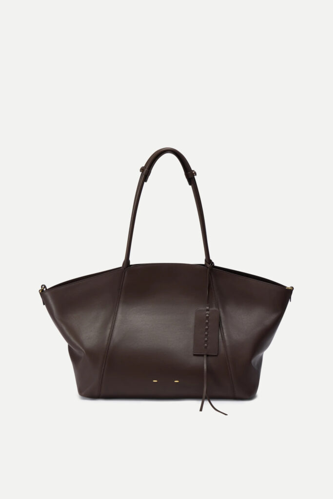 brera convertible tote bag large in dutch calfskin and suede mocha tan front 1 1786608909