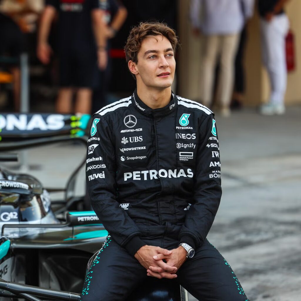 george russell of great britain and mercedeslooks on during news photo 1766508756